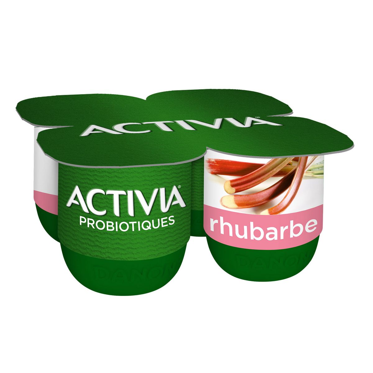 ACTIVIA Yaourts aux fruits  bifidus rhubarbe 4x125g