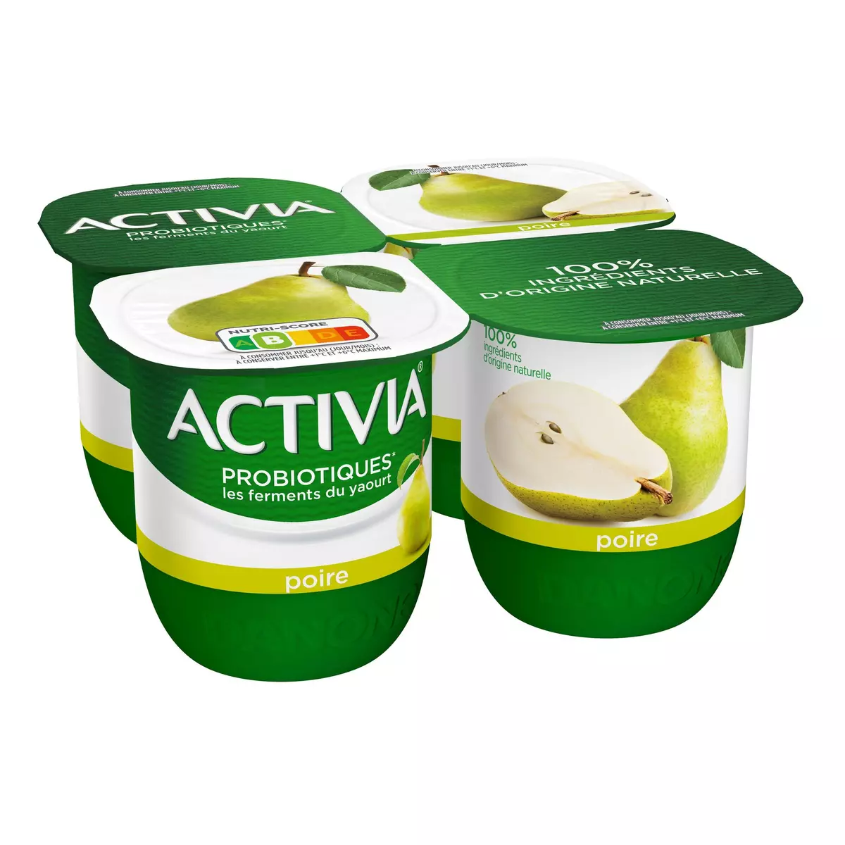 ACTIVIA Probiotiques - Yaourt au bifidus à la poire 4x125g