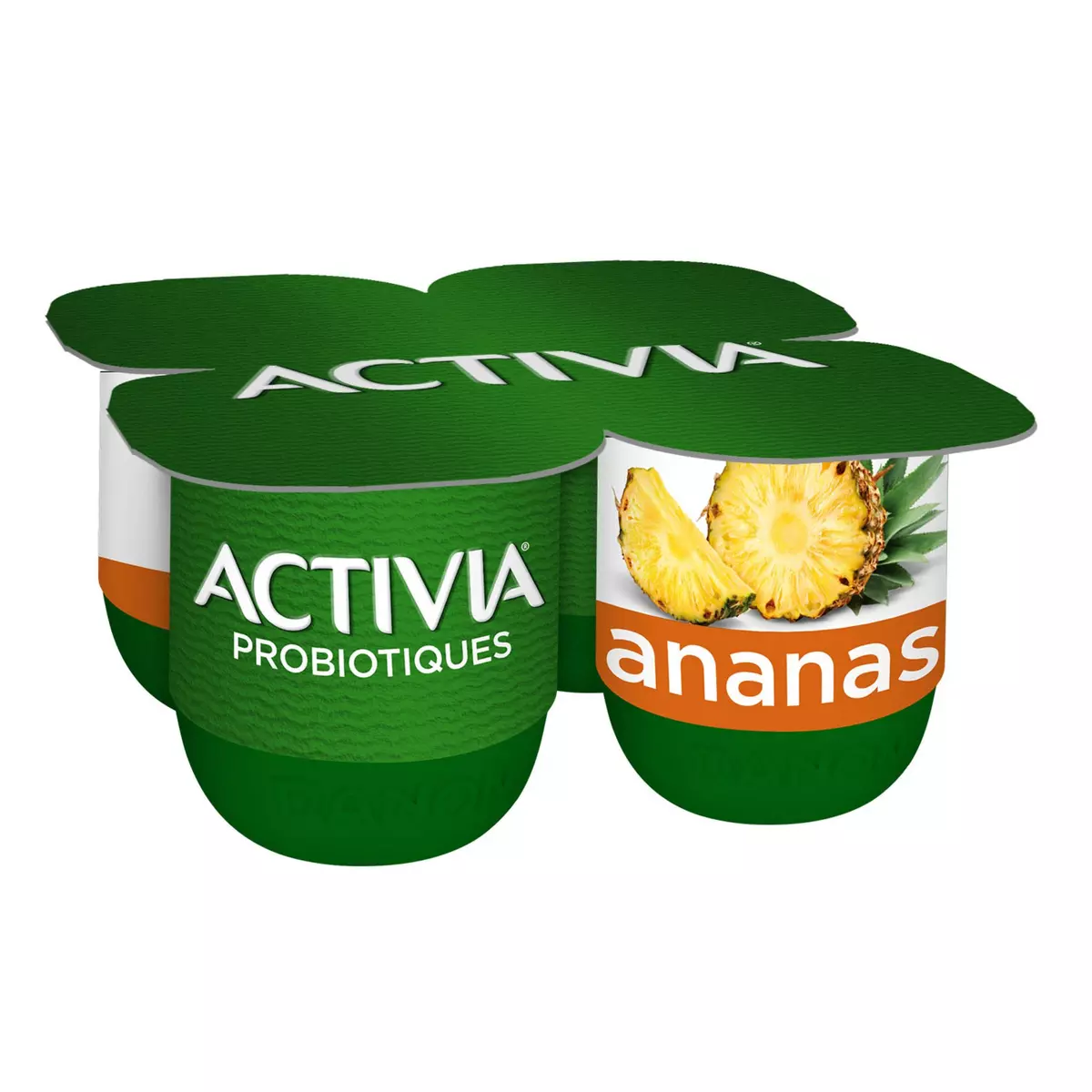 ACTIVIA Probiotiques - Yaourt au bifidus à l'ananas 4x125g 4x125g