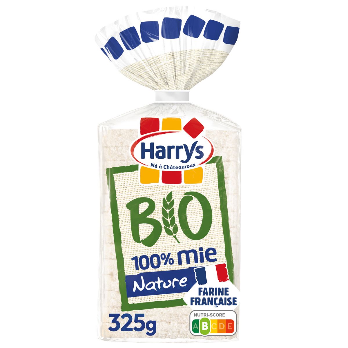 HARRYS Pain de mie nature sans croûte bio 13 tranches 325g