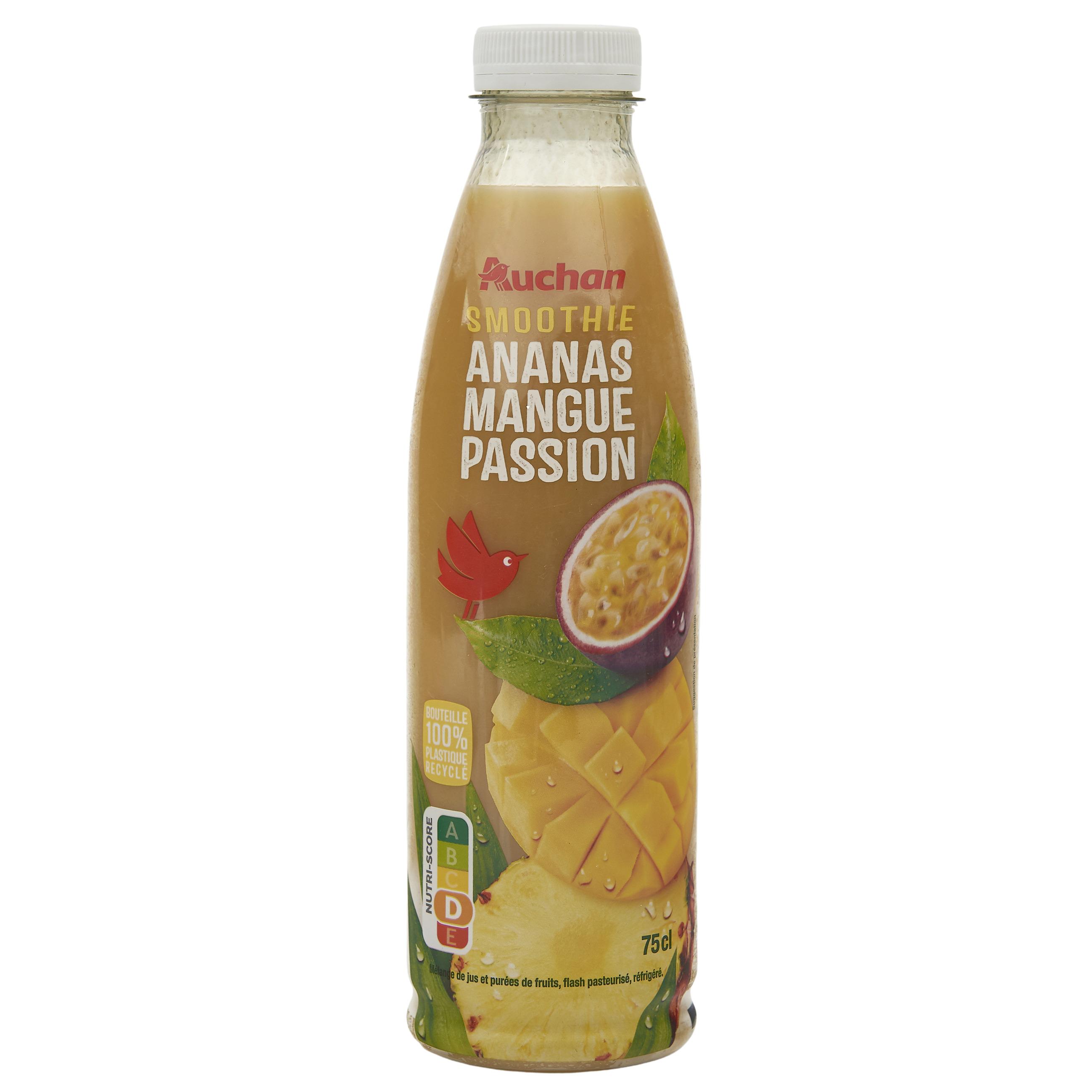 Voir la diapositive 4 : AUCHAN Smoothie ananas mangue 75cl