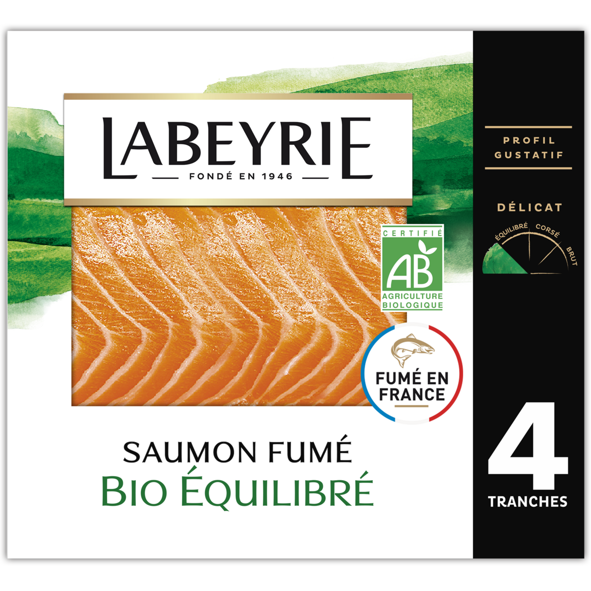 LABEYRIE Saumon fumé bio 4 tranches 120g