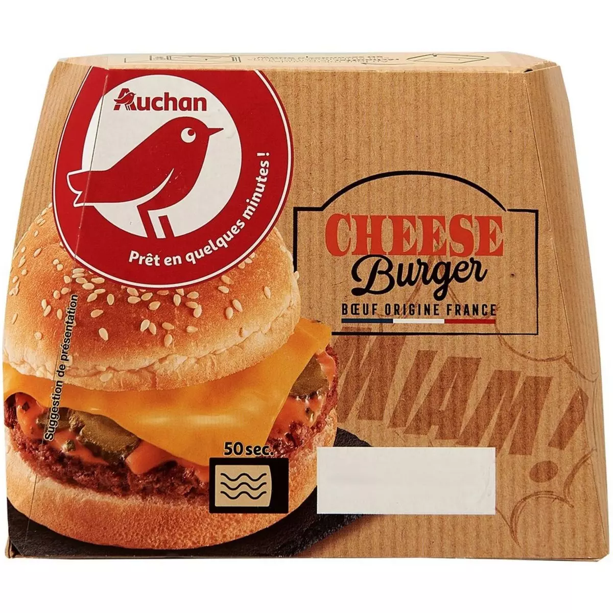 AUCHAN Cheese burger 195g
