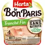 HERTA Jambon Le Bon Paris tranché fin sans nitrite 4 tranches 120g