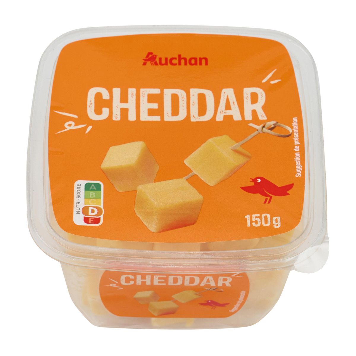AUCHAN Dès de cheddar 150g