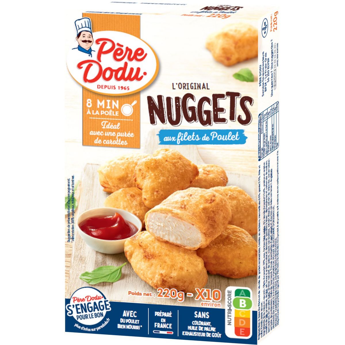 PERE DODU Nuggets Filets de Poulet  10 pièces 220g