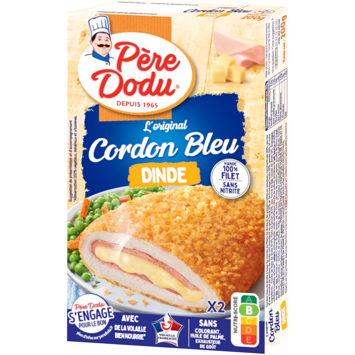 PERE DODU Escalope cordon bleu de dinde 2 pièces 200g
