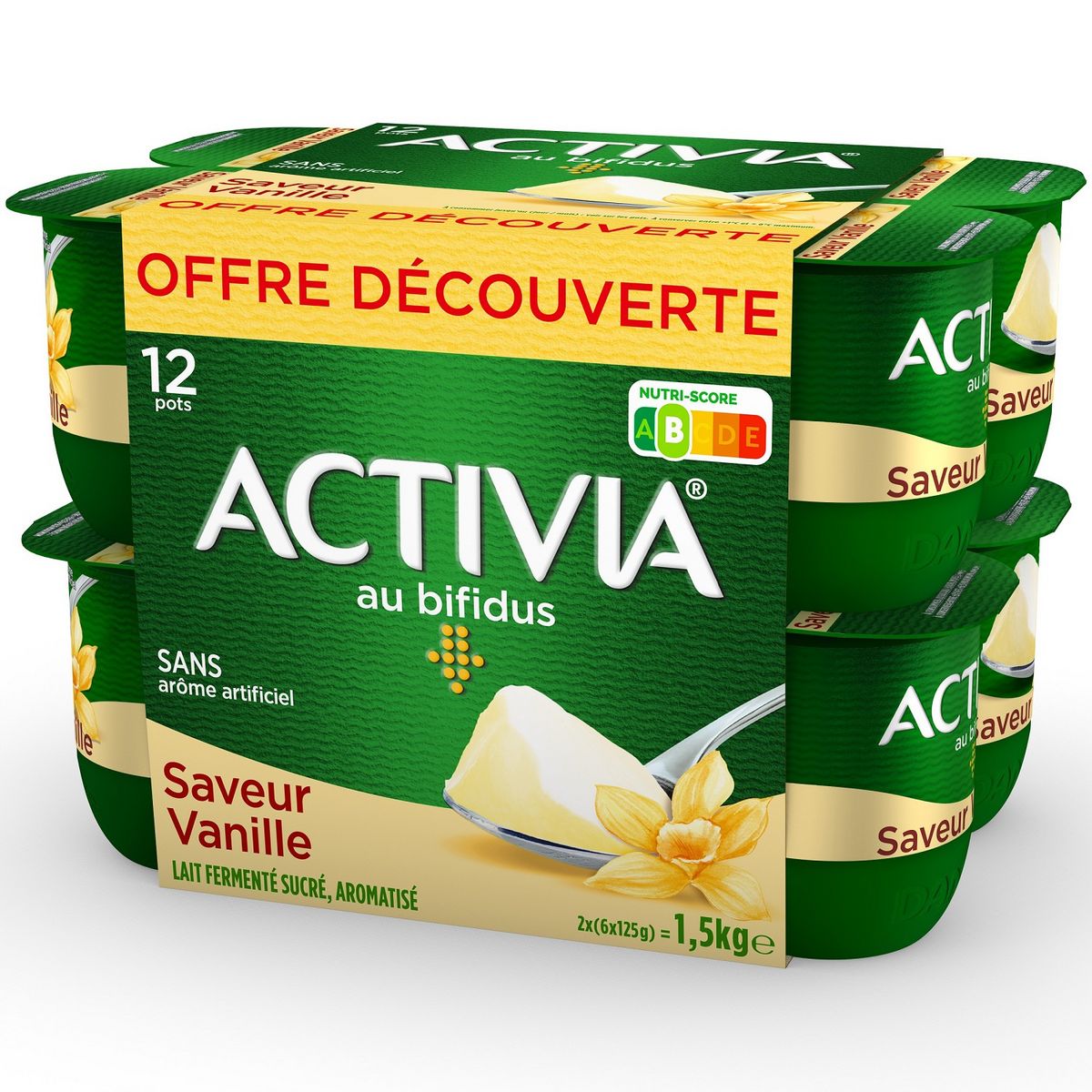 ACTIVIA Yaourt bifidus saveur vanille 12x125g