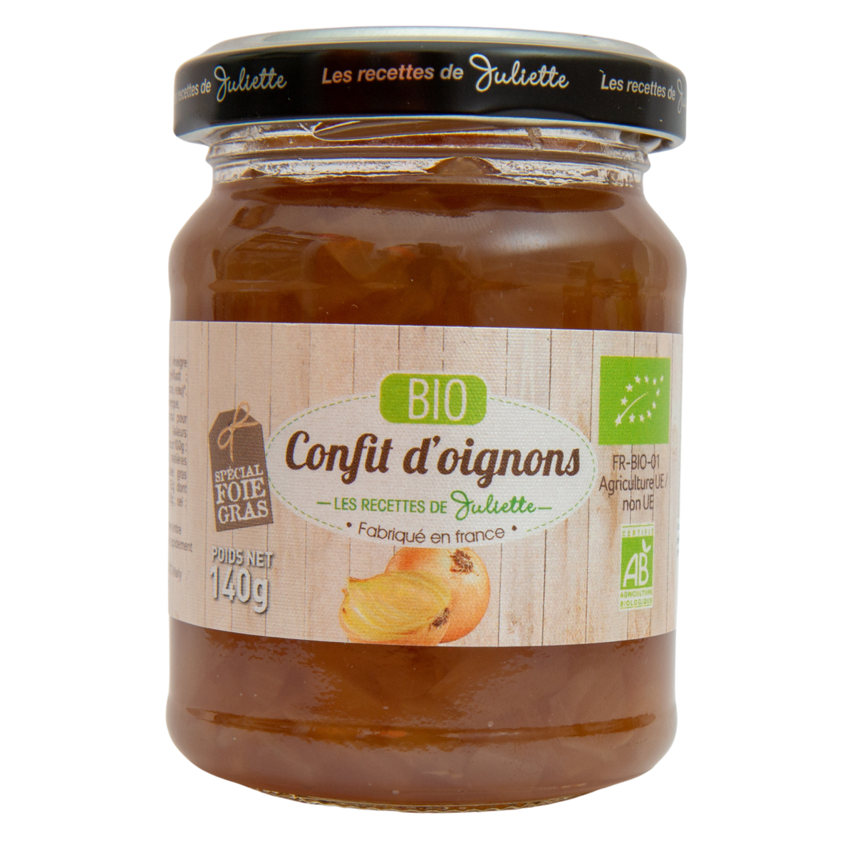 LES RECETTES DE JULIETTE Confit d'oignon bio 140g