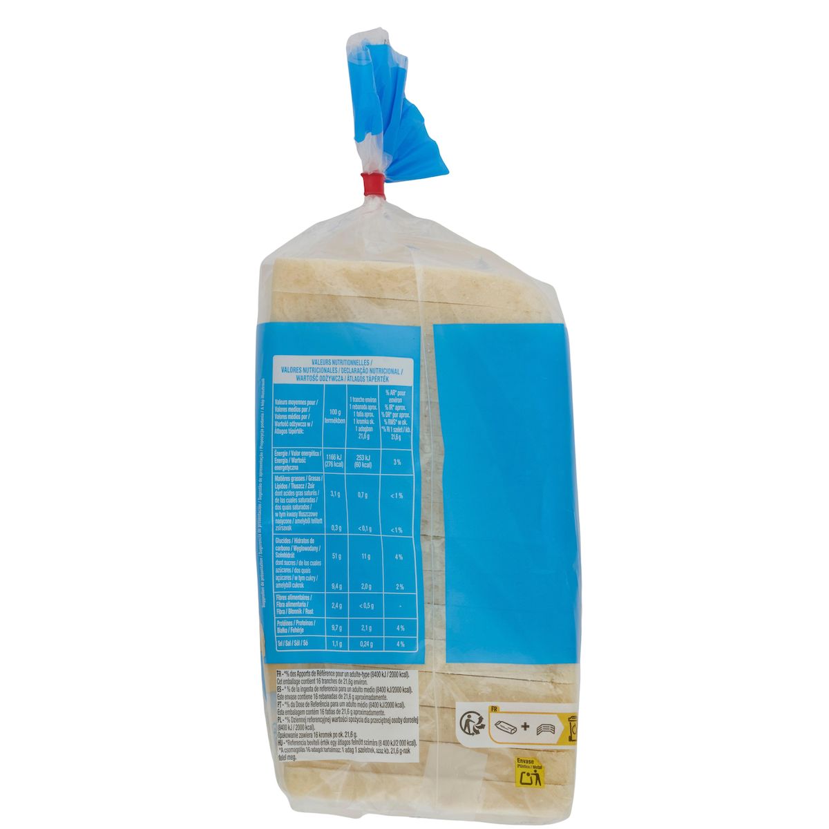 AUCHAN Pain carré de mie nature sans croûte 16 tranches 345g