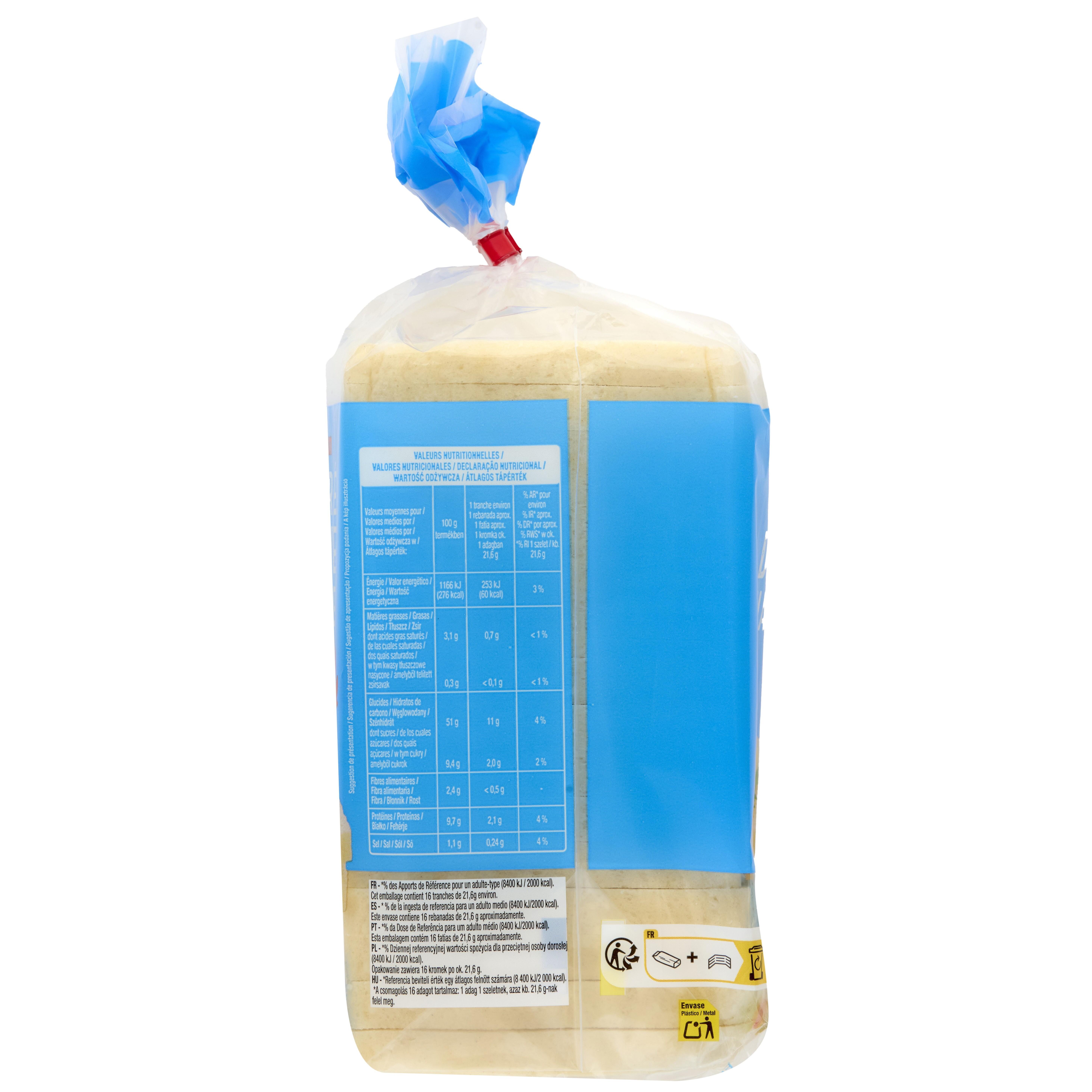 Voir la diapositive 6 : AUCHAN Pain carré de mie nature sans croûte 16 tranches 345g