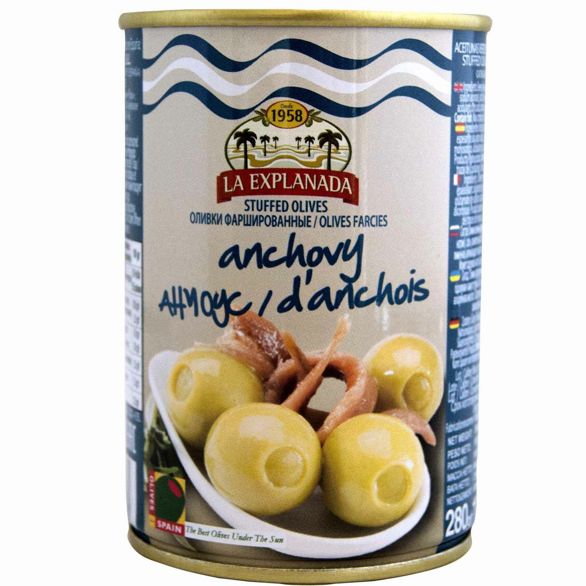 Olives vertes farcies aux anchois 120g