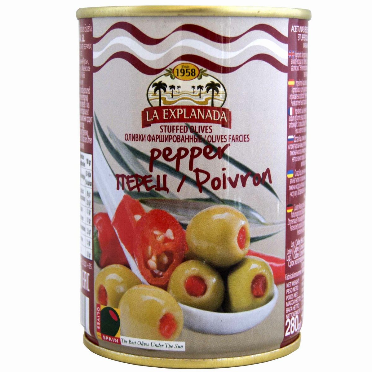 LA EXPLANADA Olives vertes farcies aux poivrons 280g