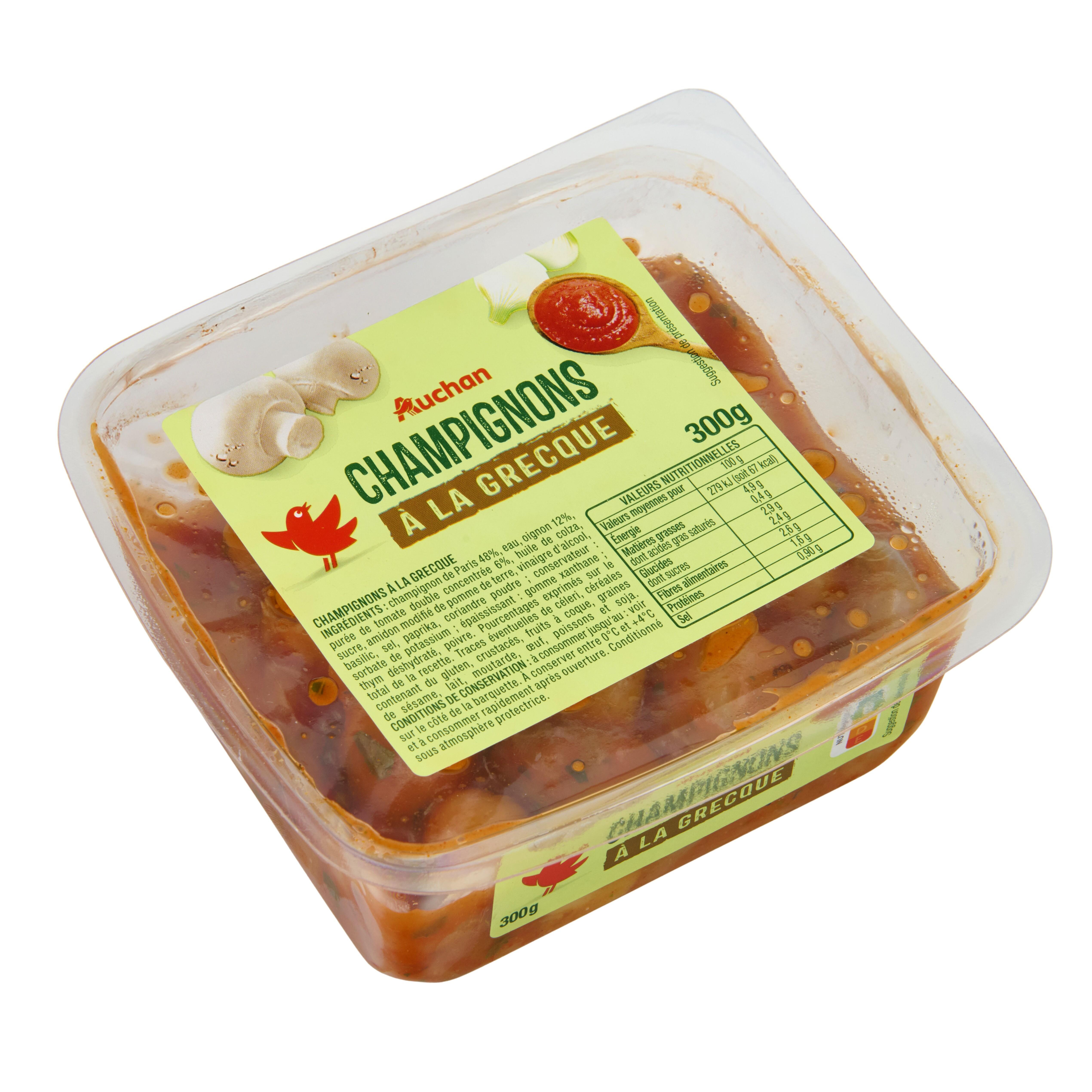 Voir la diapositive 2 : AUCHAN Champignons à la Grecque 300g