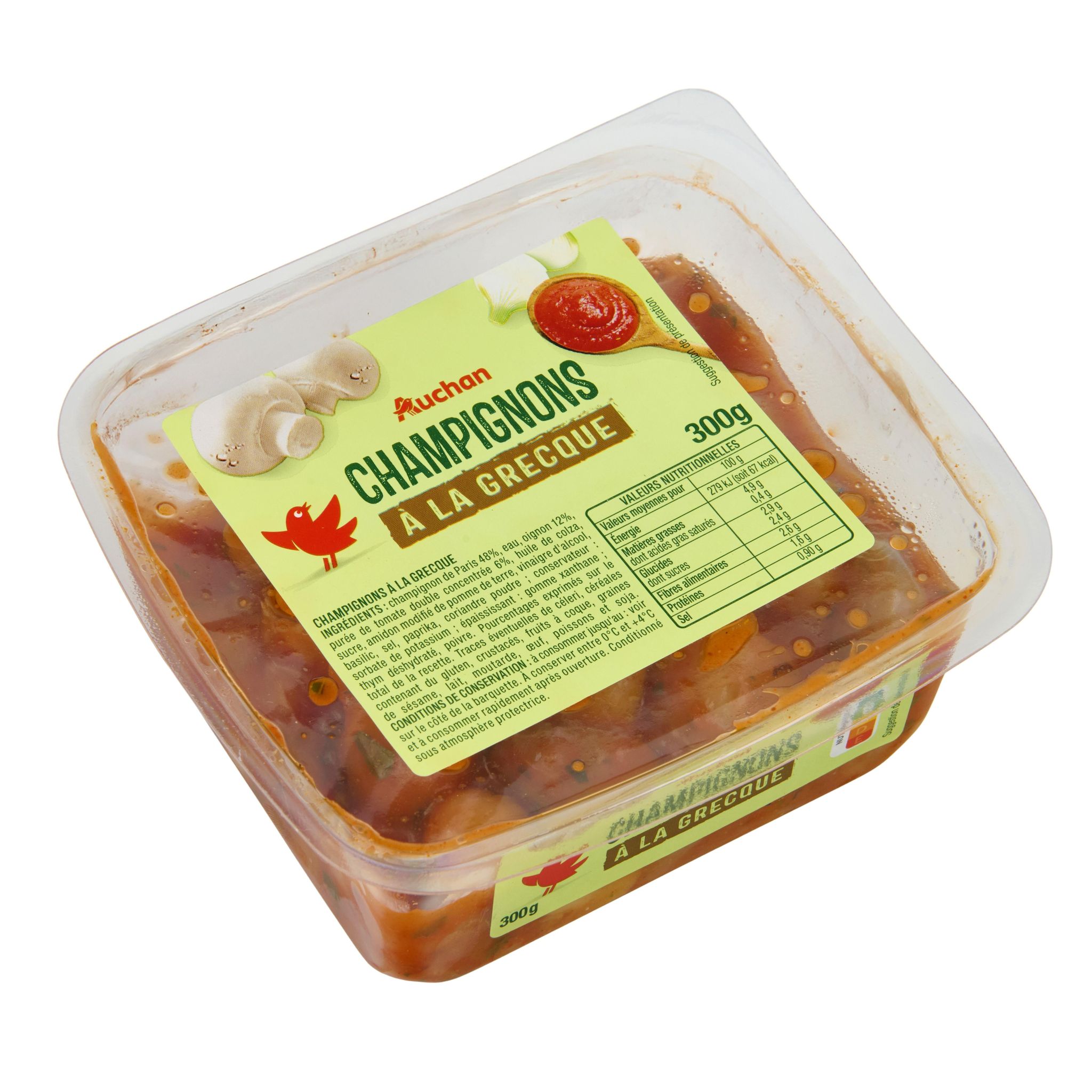 Voir la diapositive 2 : AUCHAN Champignons à la Grecque 300g