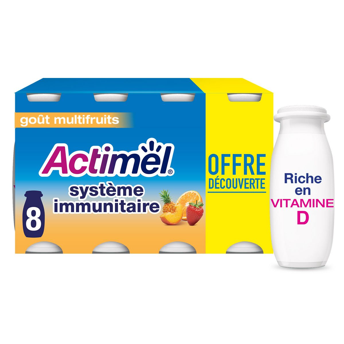 ACTIMEL Yaourt à boire multifruits 8x100g