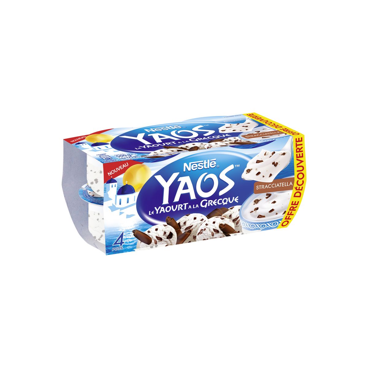 YAOS Yaourt à la grecque stracciatella 4x125g