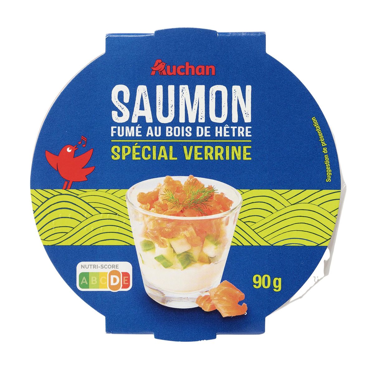 AUCHAN Saumon fumé au bois de hêtre spécial verrine 90g