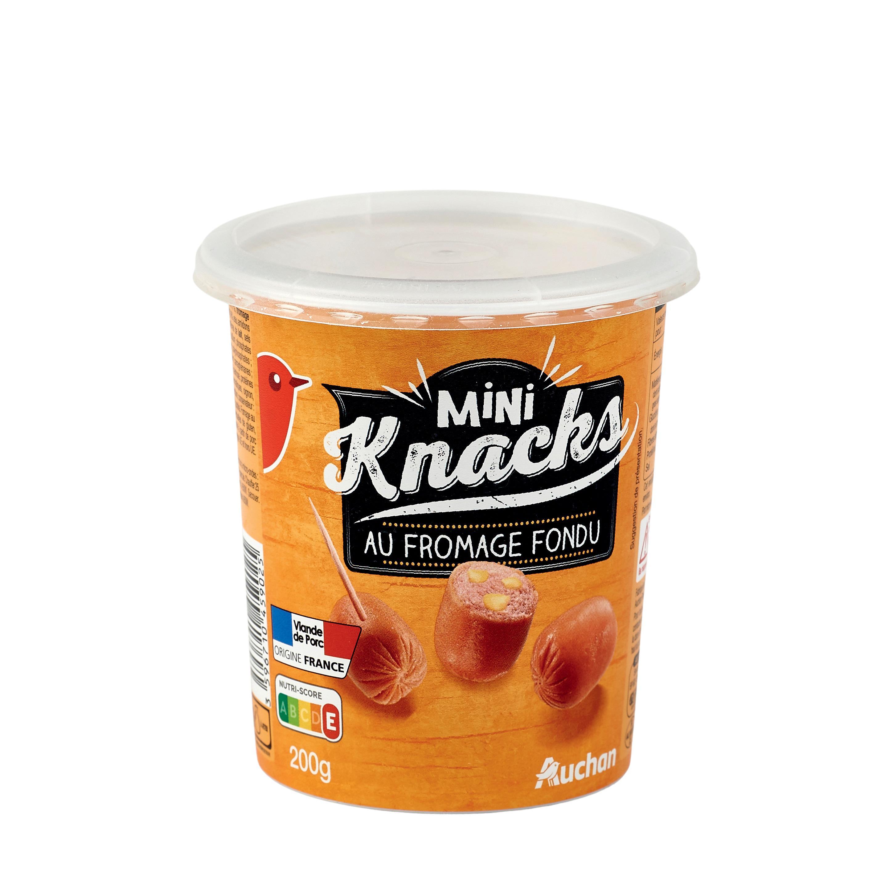 Voir la diapositive 2 : AUCHAN Mini knacks au fromage 200g