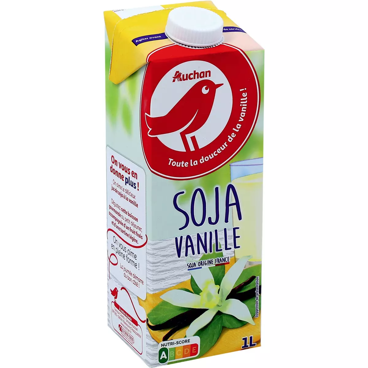 AUCHAN Boisson végétale à base de soja à la vanille 1l