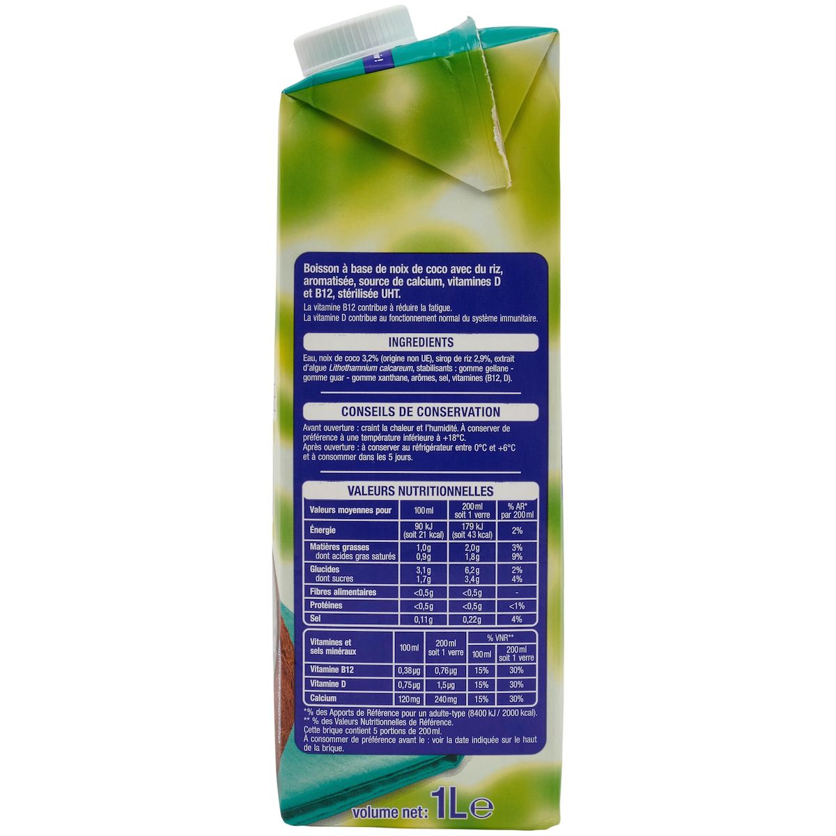 AUCHAN Boisson végétale coco 1l