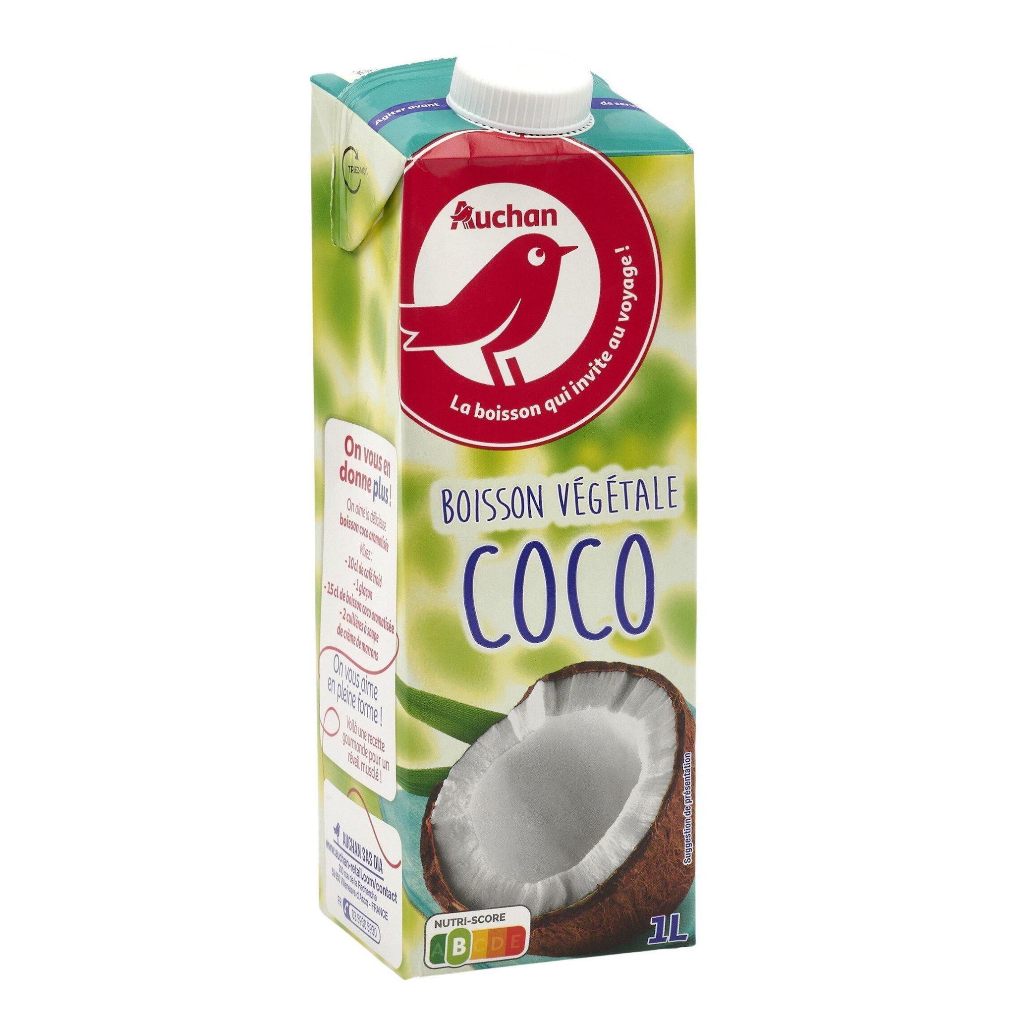 Voir la diapositive 2 : AUCHAN Boisson végétale coco 1l