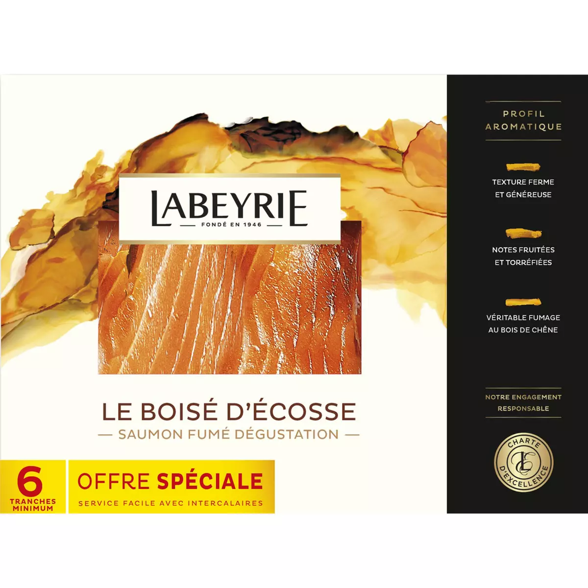 LABEYRIE Saumon fumé d'Ecosse dégustation 6 tranches 220g