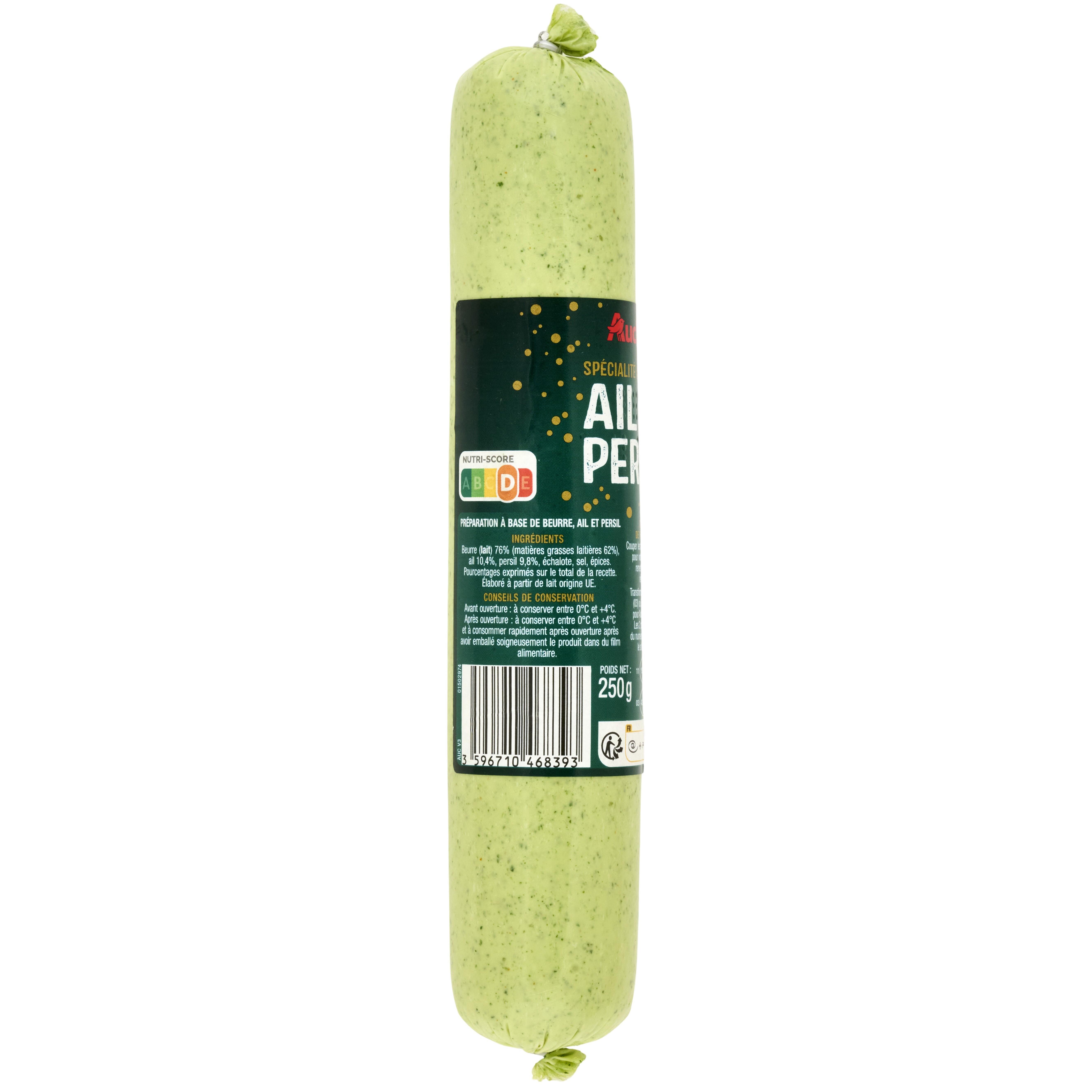 Voir la diapositive 5 : AUCHAN Spécialité au beurre d'ail et persil 1 pièce 250g