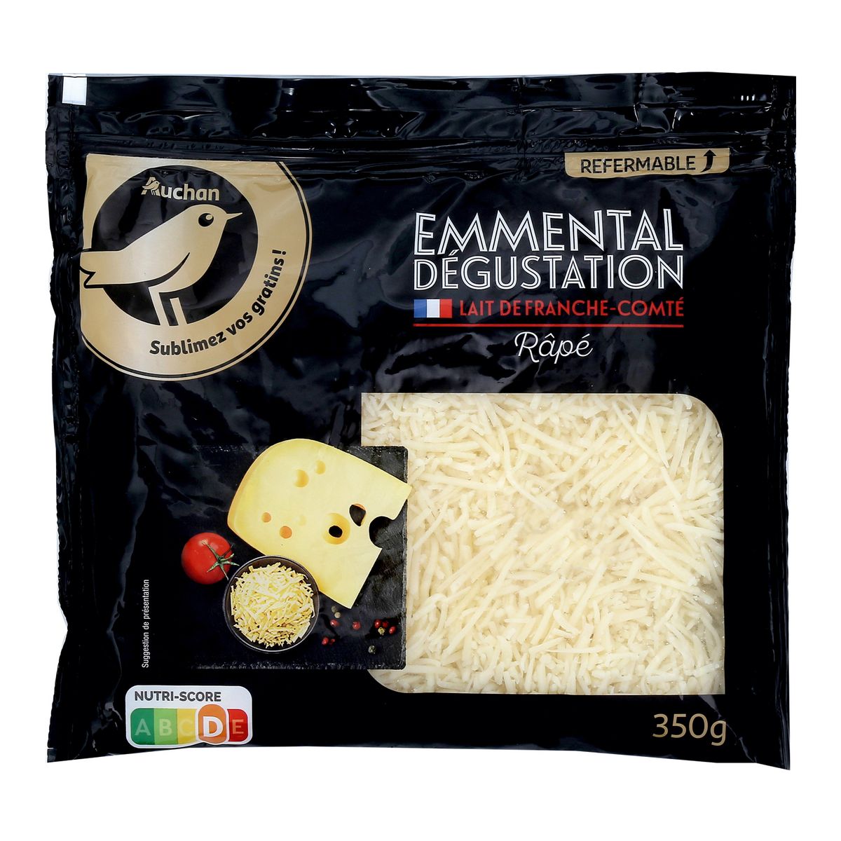 AUCHAN GOURMET Emmental râpé 350g