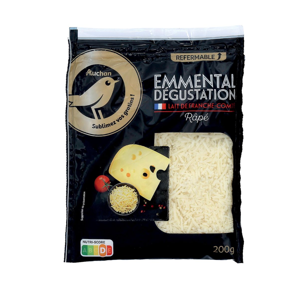 AUCHAN GOURMET Emmental râpé de dégustation 200g