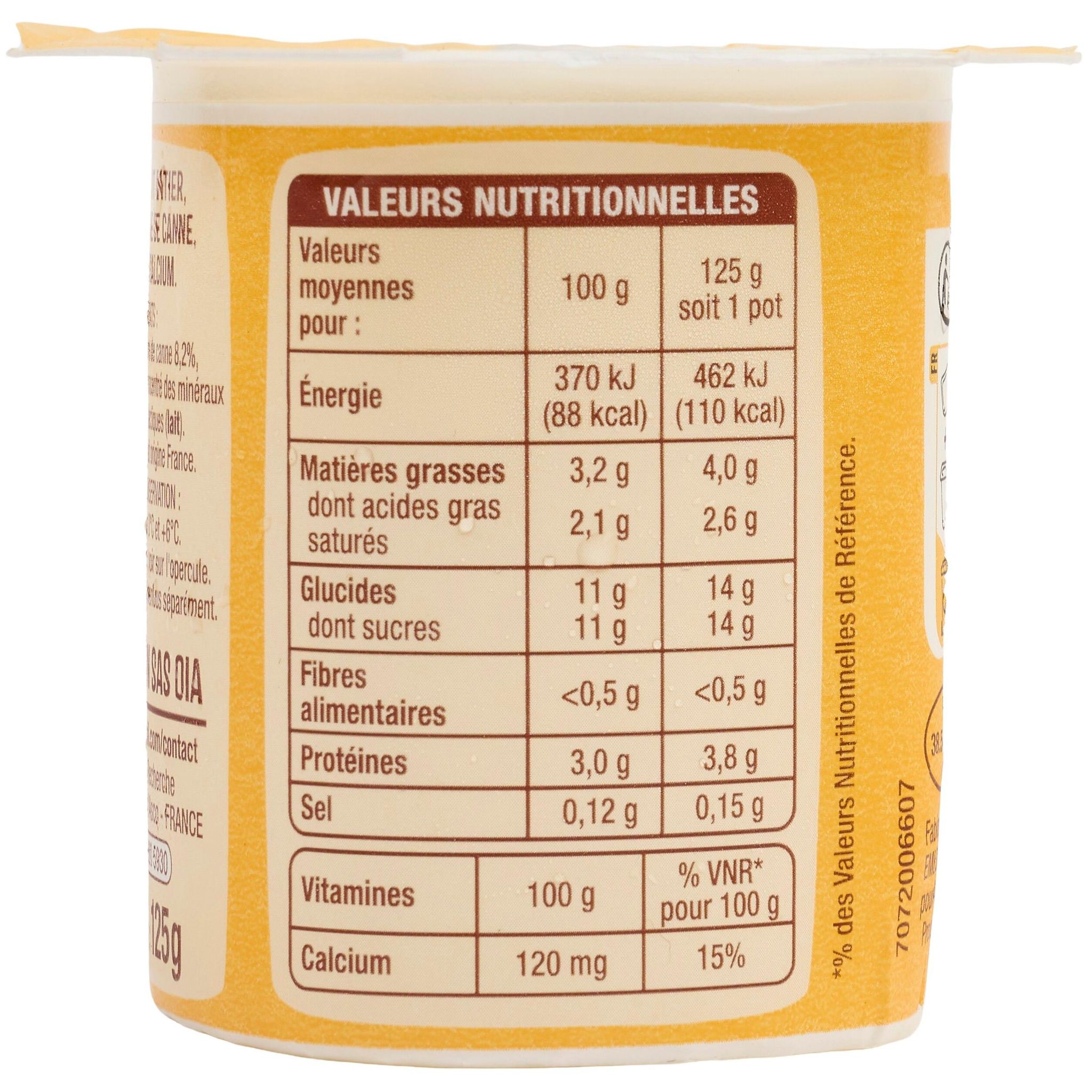 Voir la diapositive 4 : AUCHAN Yaourt nature au sucre de canne 4x125g
