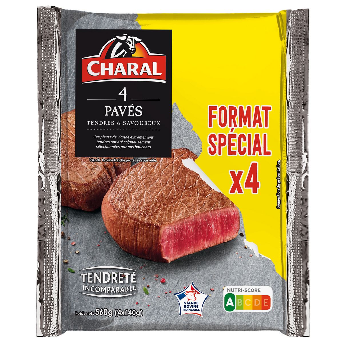 CHARAL Pavés de boeuf 4 pièces 560g