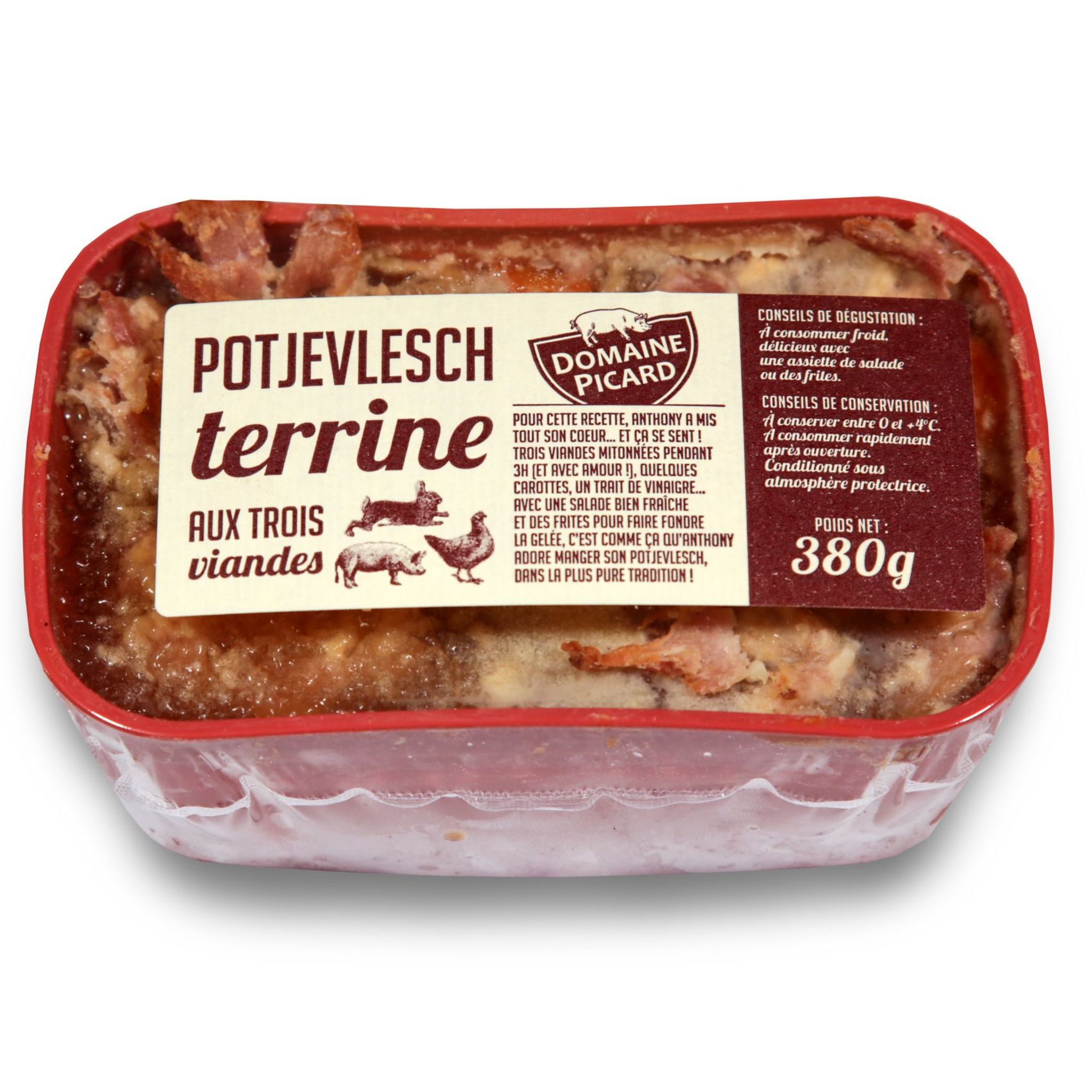 DOMAINE PICARD Potjevlesch terrine aux 3 viandes 380g