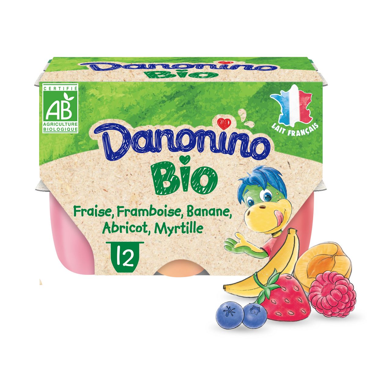 DANONINO Petits suisses aux fruits bio 12x50g