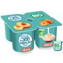 Voir la diapositive 2 : LES 300 LAITIERS BIO Yaourt brassé abricot et pêche 4x125g