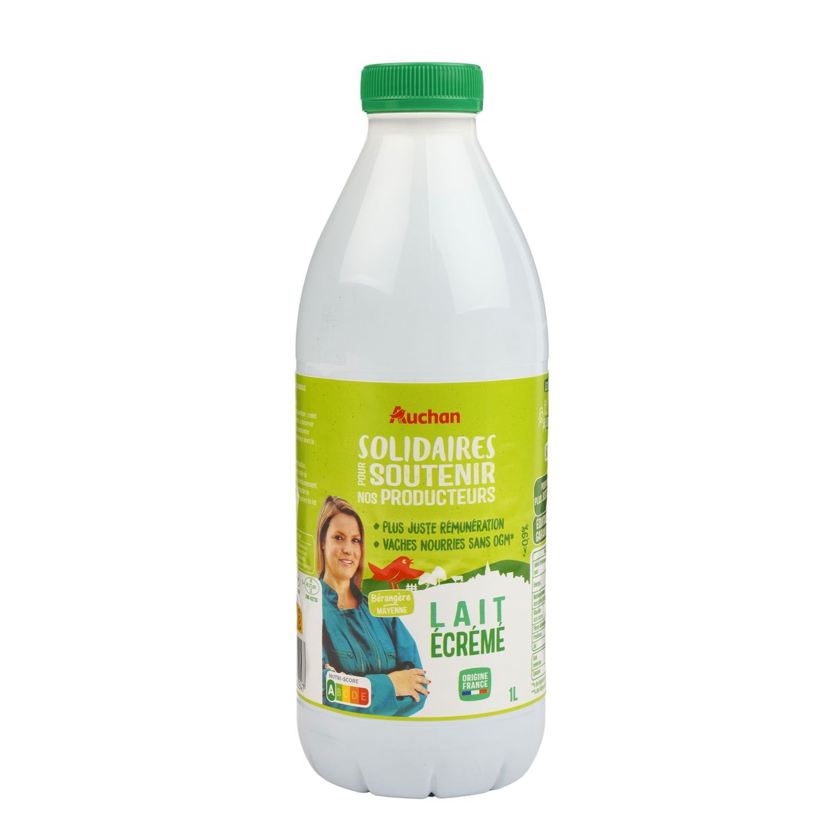 AUCHAN SOLIDAIRES CULTIVONS LE BON - Lait écrémé UHT 1L