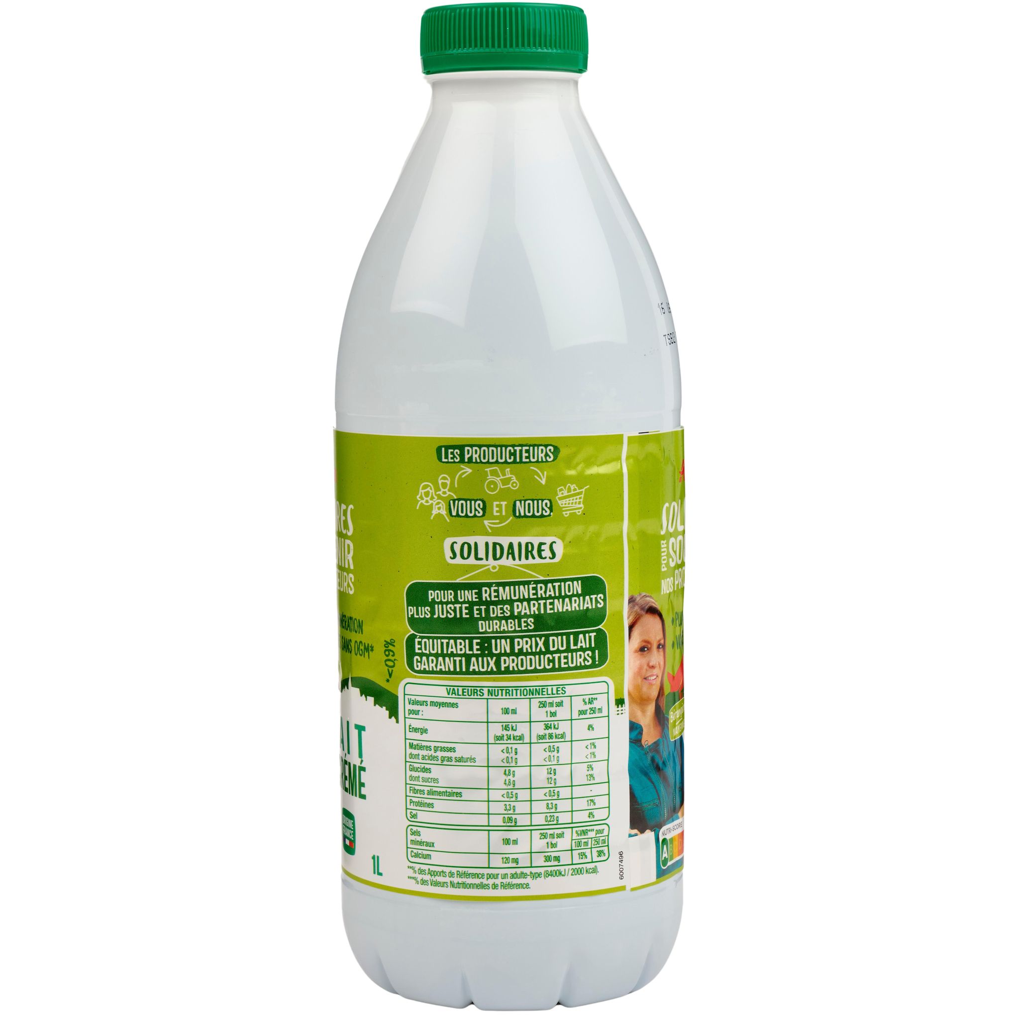 Voir la diapositive 3 : AUCHAN SOLIDAIRES CULTIVONS LE BON - Lait écrémé UHT 1L