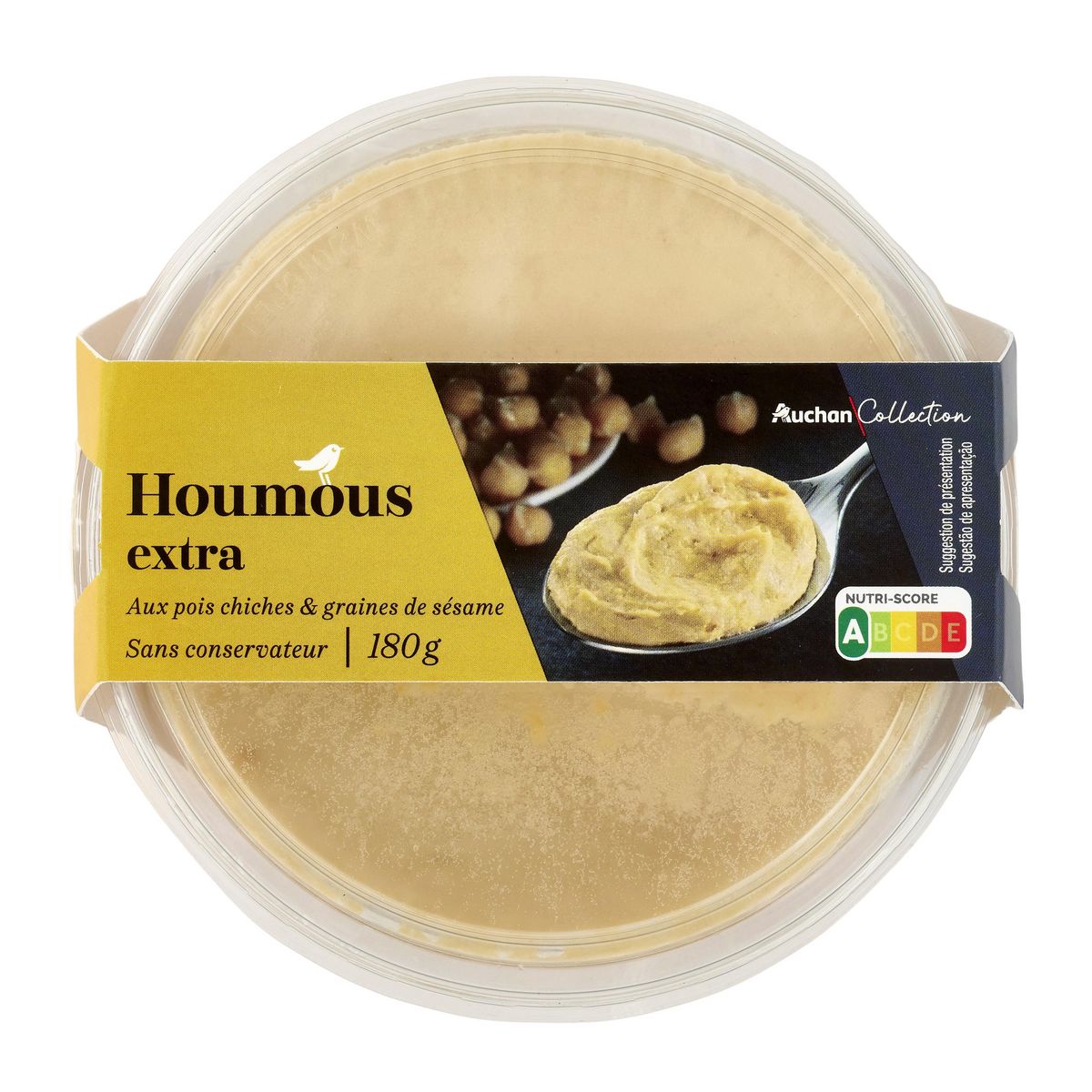AUCHAN COLLECTION Houmous pois chiche et graine de sésame 180g