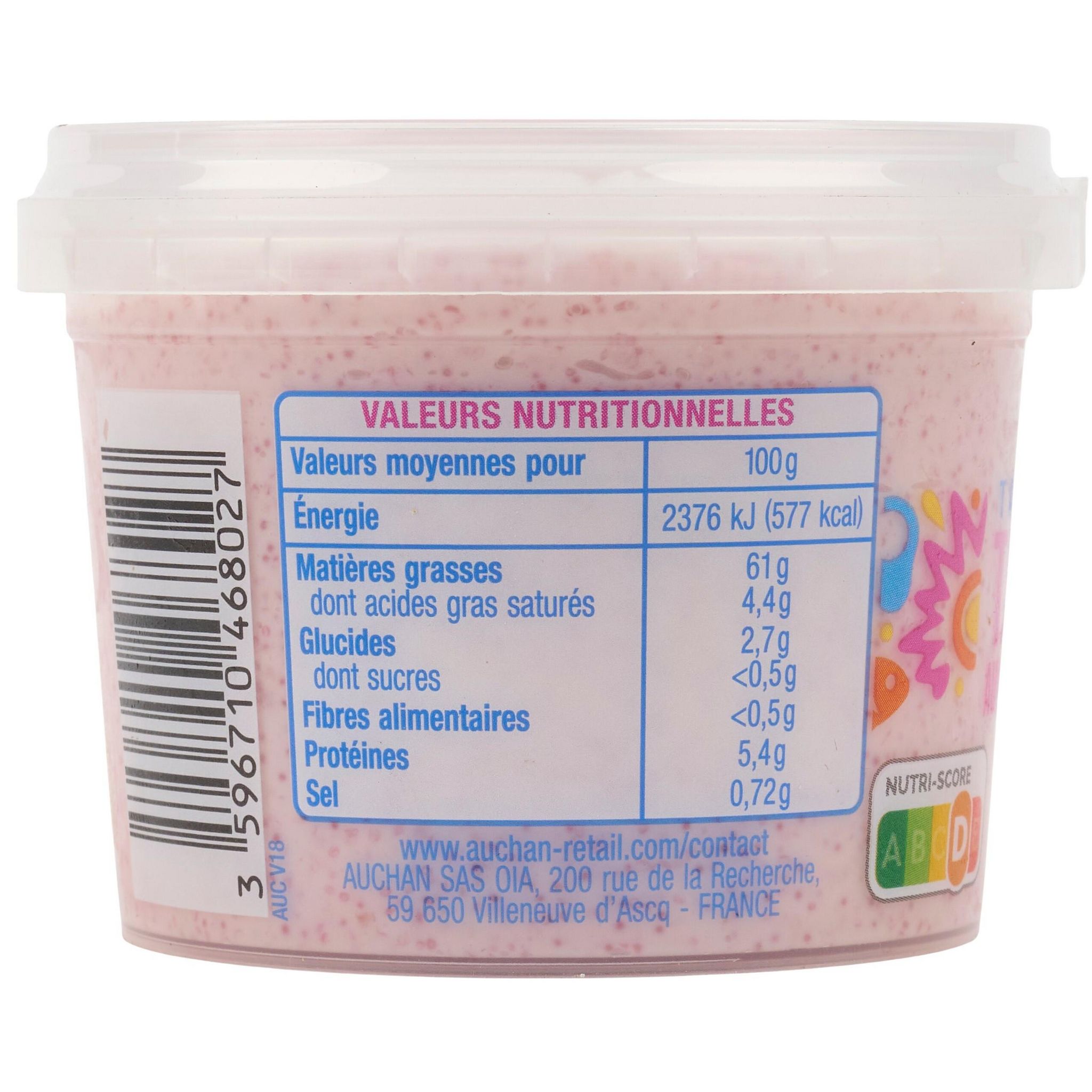 Voir la diapositive 3 : AUCHAN Tartinables tarama aux œufs de cabillaud 100g