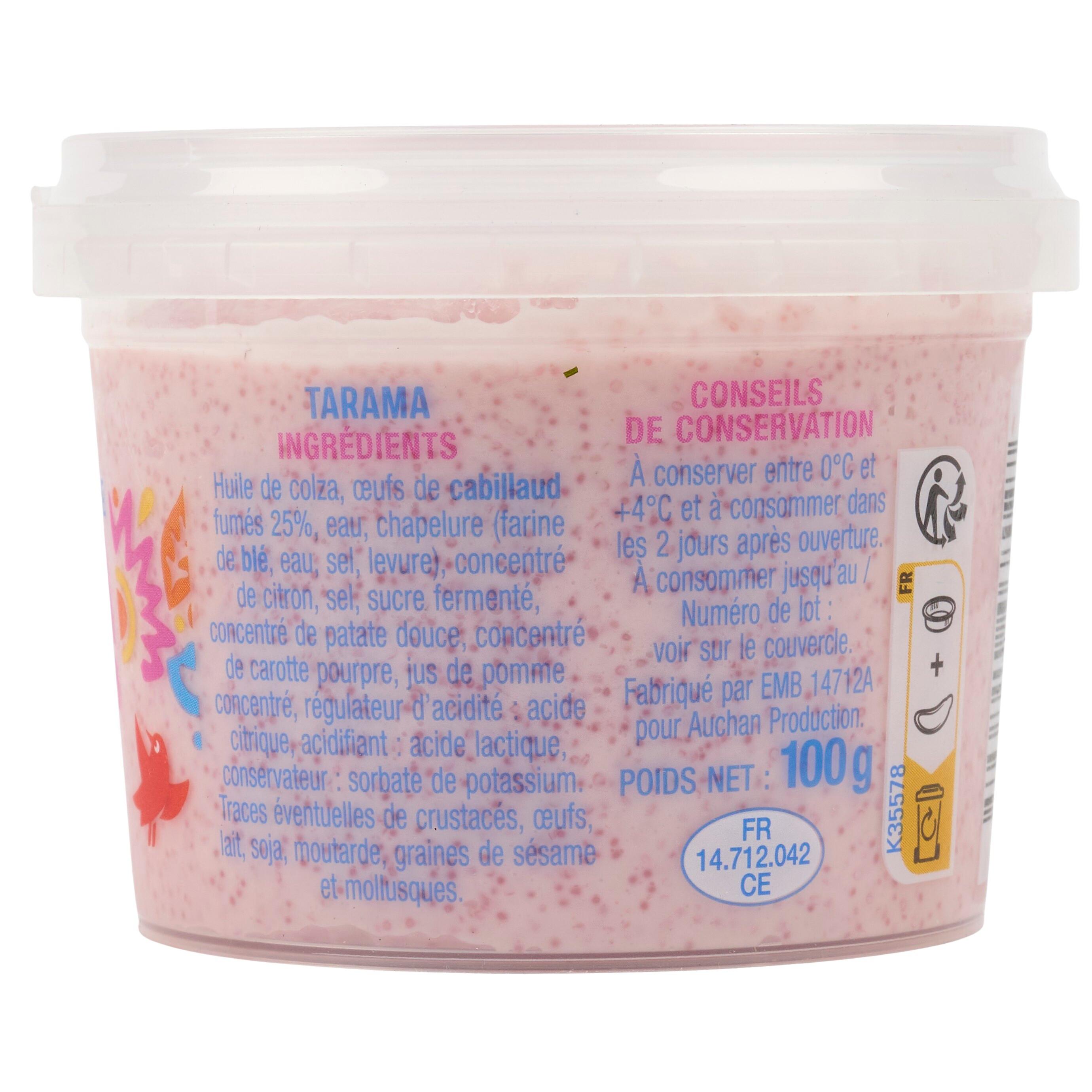 Voir la diapositive 4 : AUCHAN Tartinables tarama aux œufs de cabillaud 100g