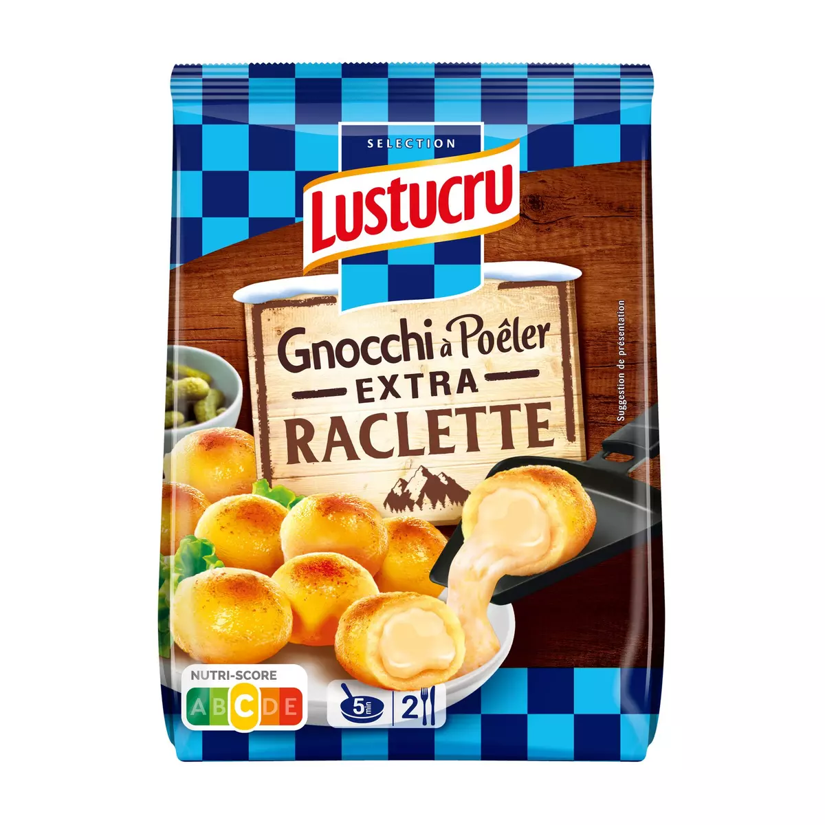 LUSTUCRU Gnocchi à poêler extra raclette 2 portions 280g