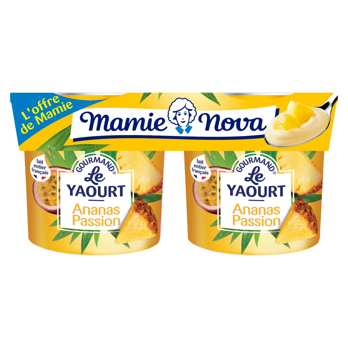 MAMIE NOVA Yaourt brassé ananas passion 2x150g