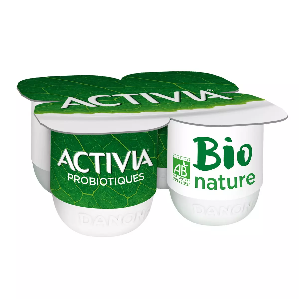 ACTIVIA Probiotiques Yaourt bio au bifidus nature 4x125g