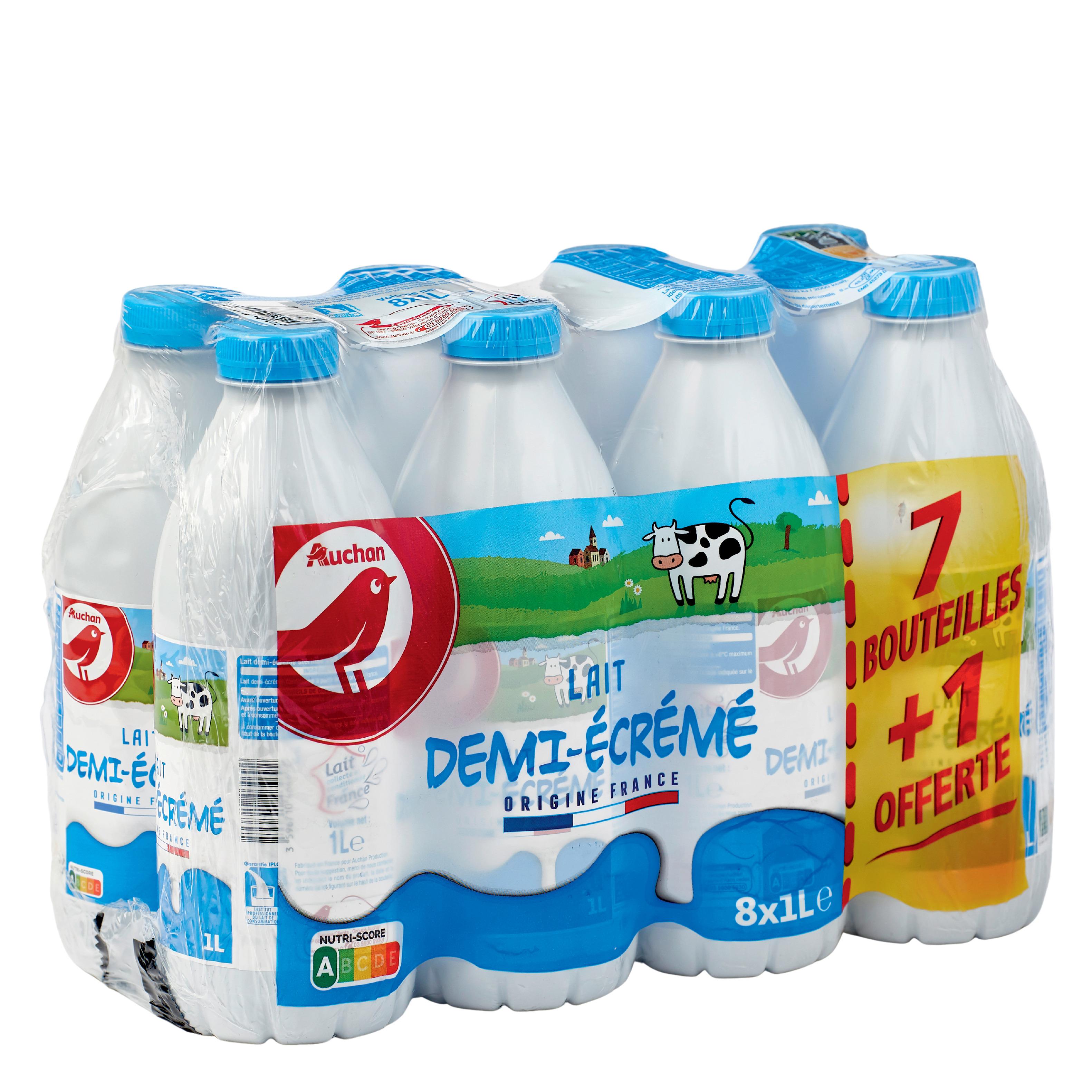 Voir la diapositive 3 : AUCHAN Lait demi-écrémé 7 litres + 1 offert