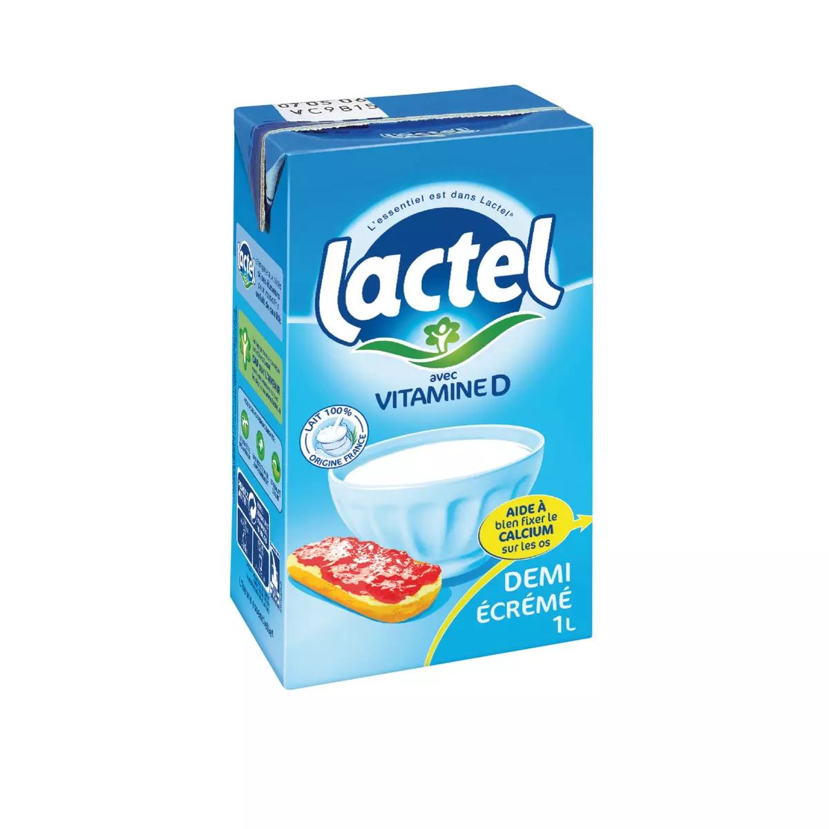 LACTEL Lait demi-écrémé avec vitamine D 1l
