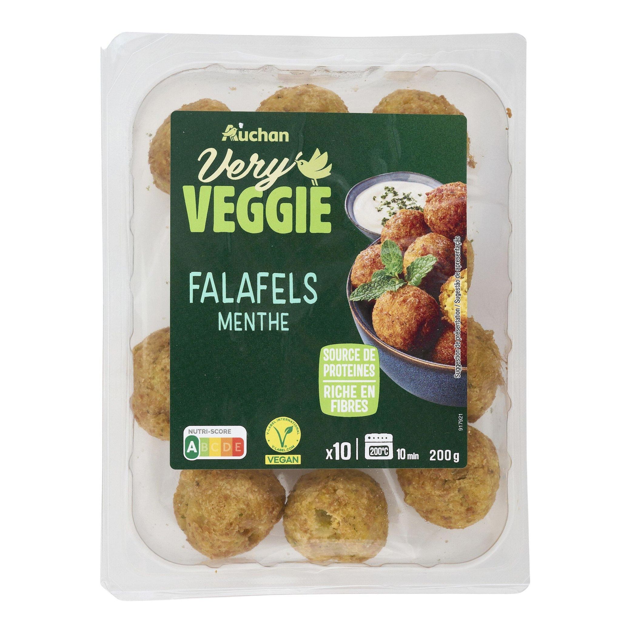 Voir la diapositive 4 : AUCHAN VERY VEGGIE Veggie falafels menthe 10 pièces 200g