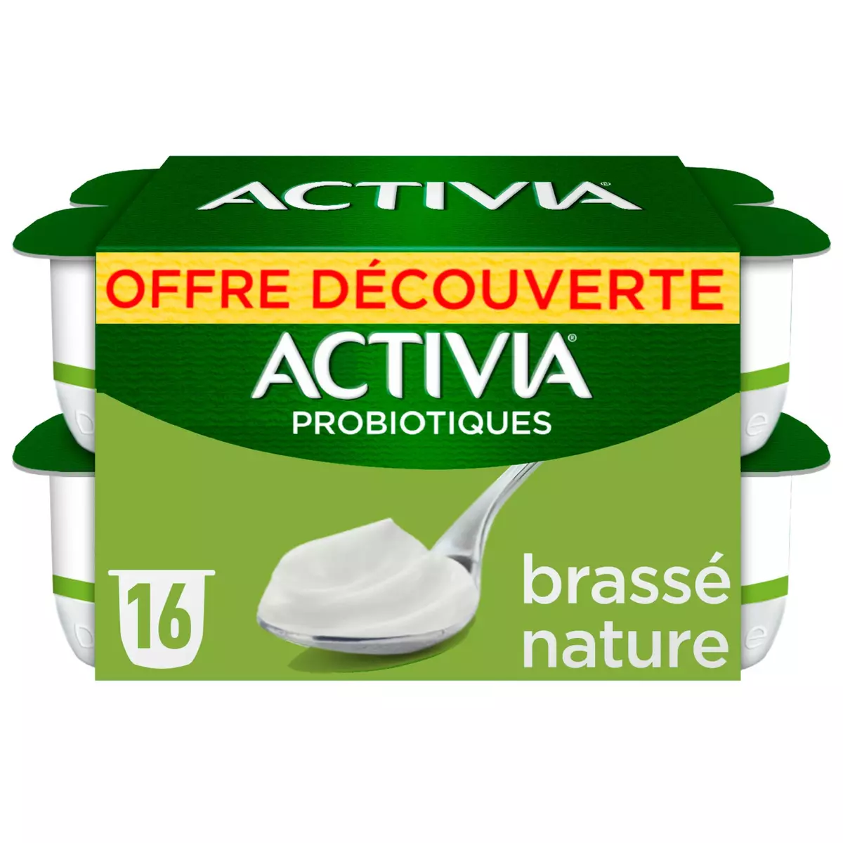 ACTIVIA Probiotiques - Yaourt brassé au bifidus nature 16x125g
