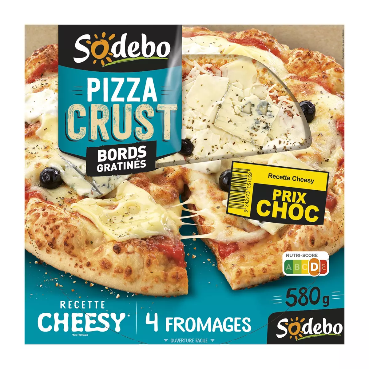 SODEBO Pizza crust 4 fromages bords gratinés 580g