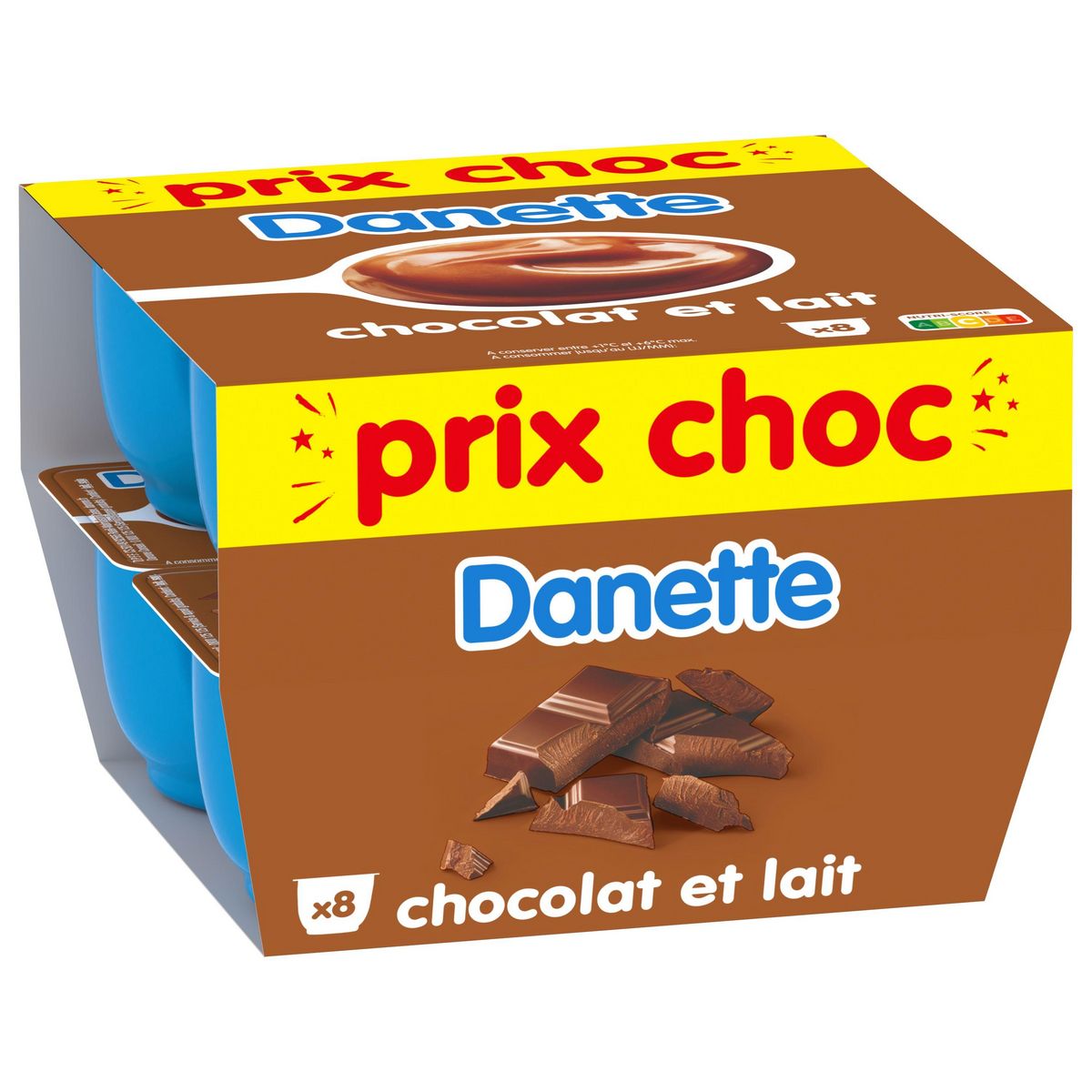 DANETTE Crème dessert au chocolat au lait 8x125g