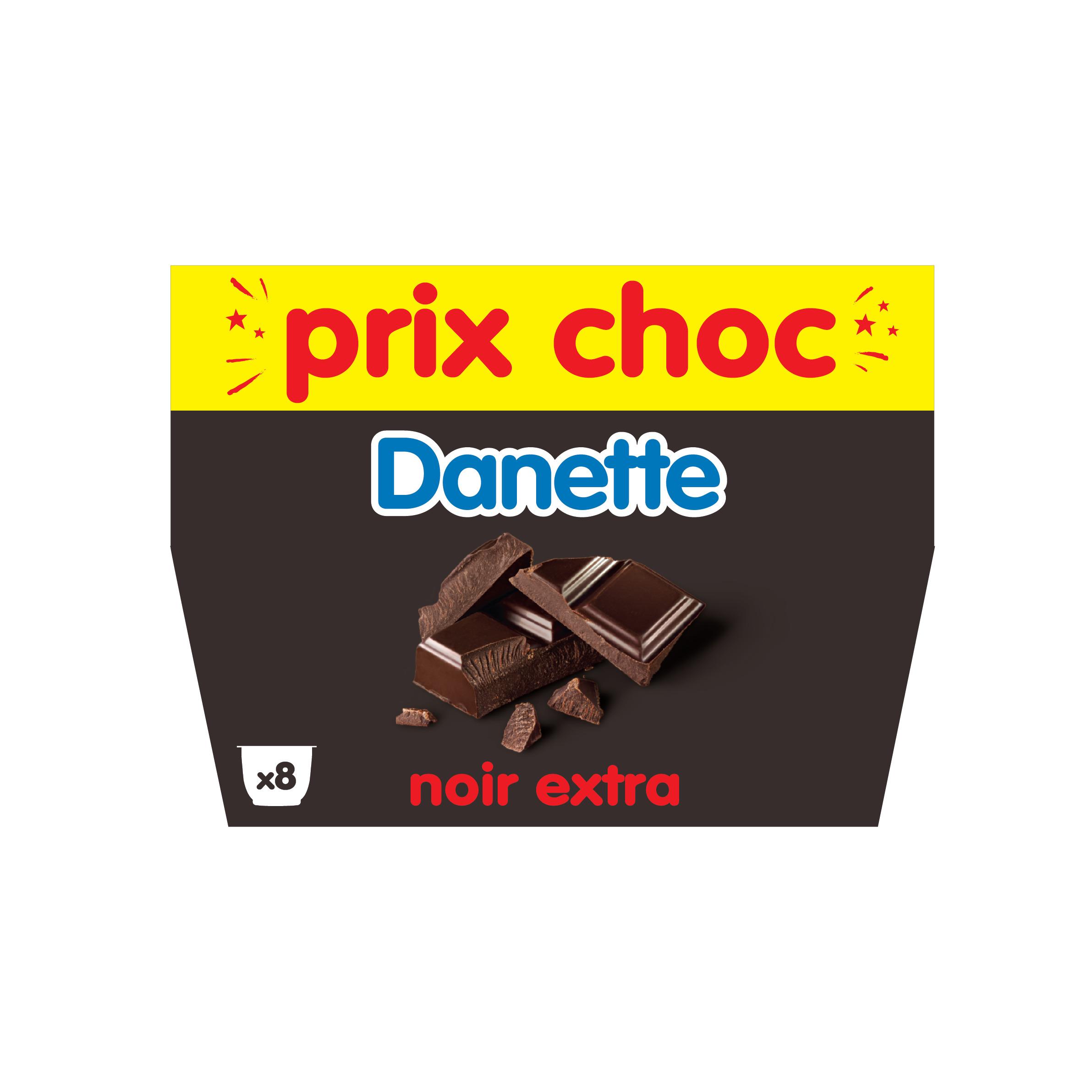 DANETTE Crème dessert au chocolat noir extra 8x125g